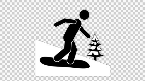 snowboarding clipart stick figure