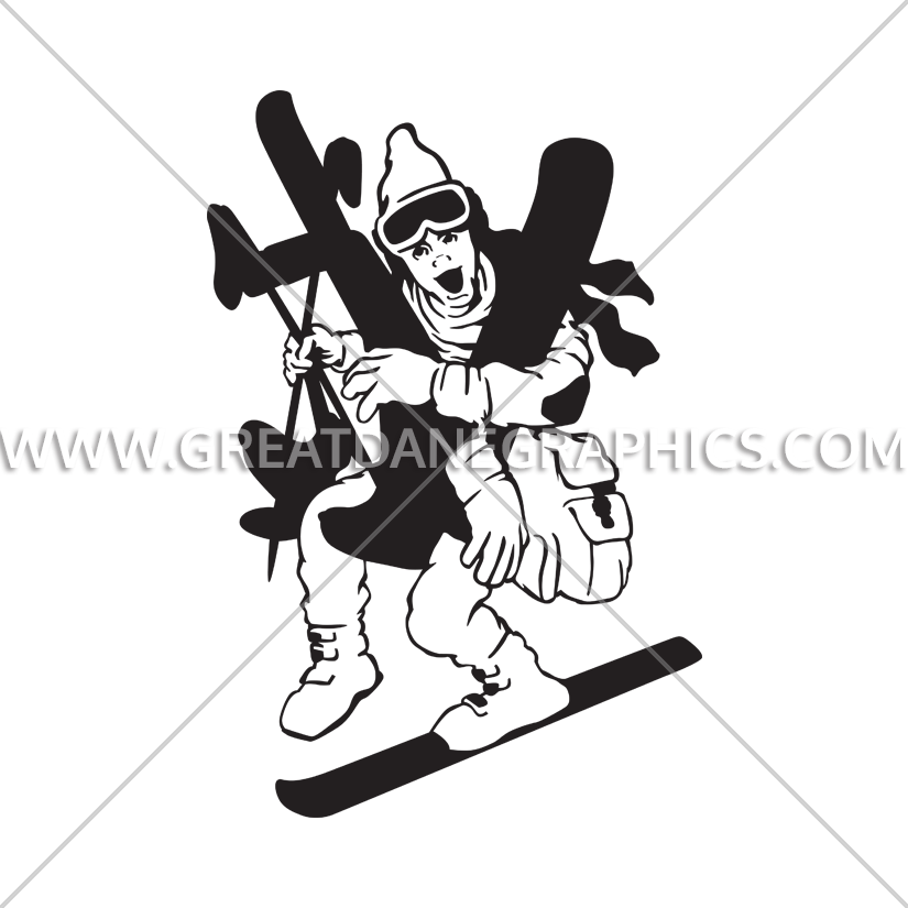 Gear up winter production. Snowboarding clipart vacation