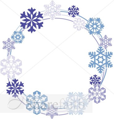 Snowflake clipart circle. Snowflakes border images 