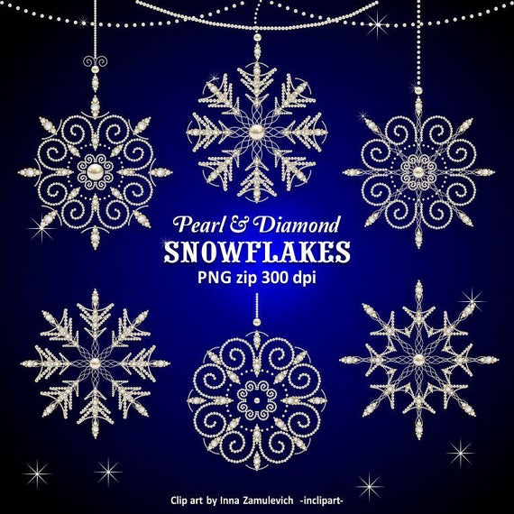 Snowflake clipart diamond. Snowflakes christmas and new