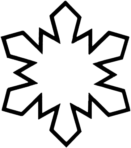 Simple coloring page free. Snowflake clipart easy