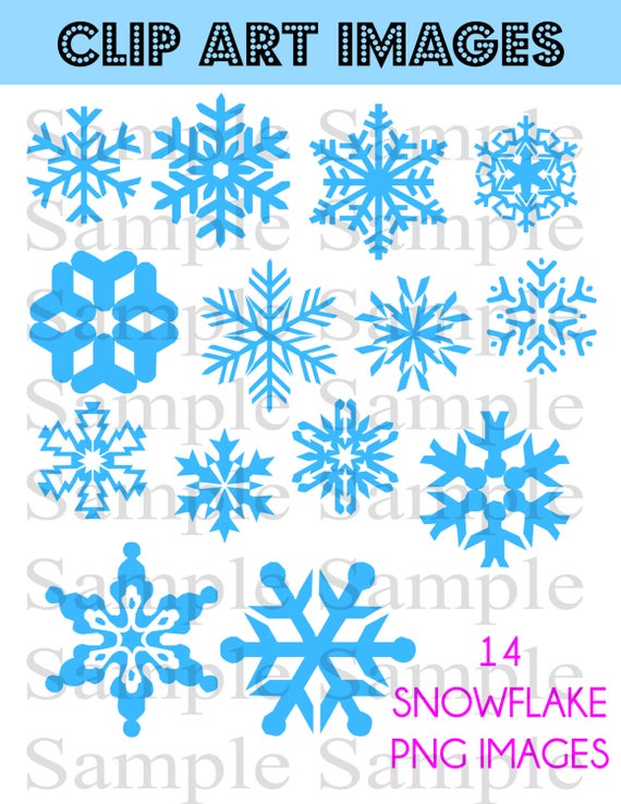 Instant download snowflakes clip. Snowflake clipart modern