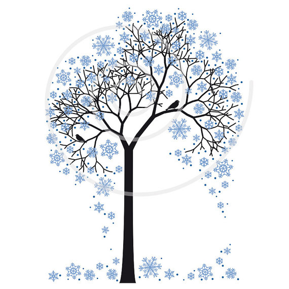 snowflake clipart tree