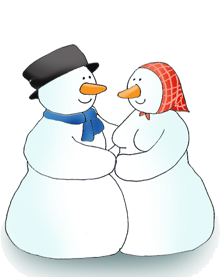 Snowwoman clip art of. Snowman clipart couple