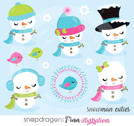 Winter clip art snowmen. Snowman clipart cute