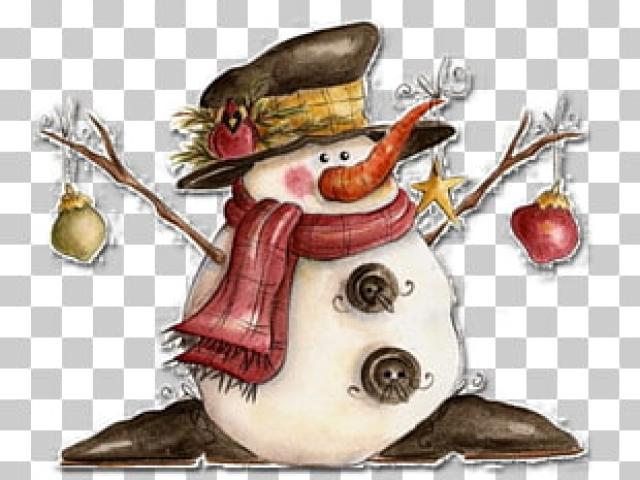 snowman clipart folk art
