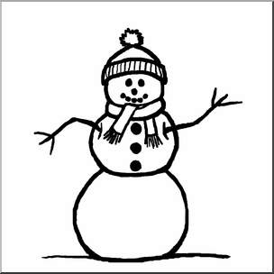 snowman clipart line art
