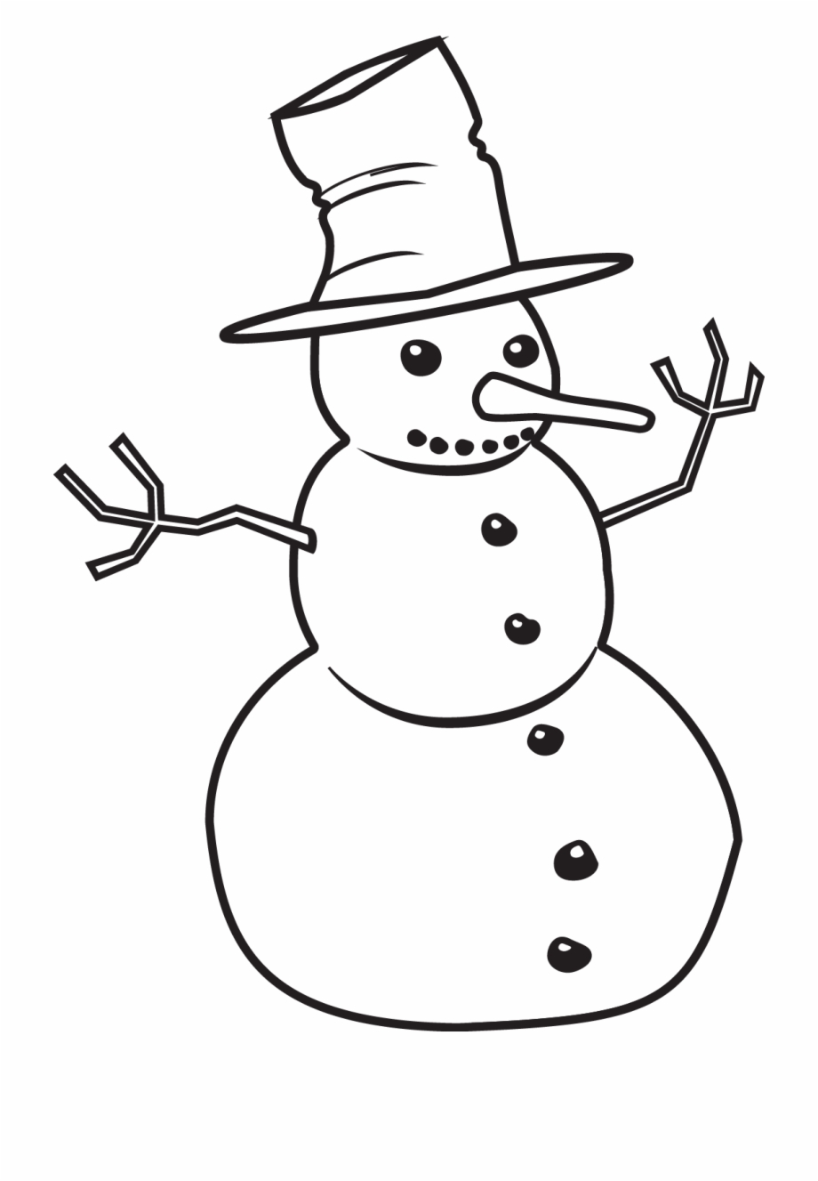 Snowman clipart line art, Snowman line art Transparent FREE for ...