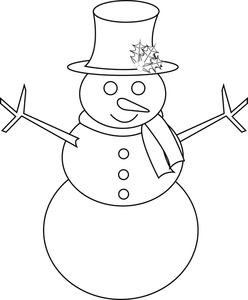 snowman clipart line art