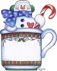snowman clipart mug
