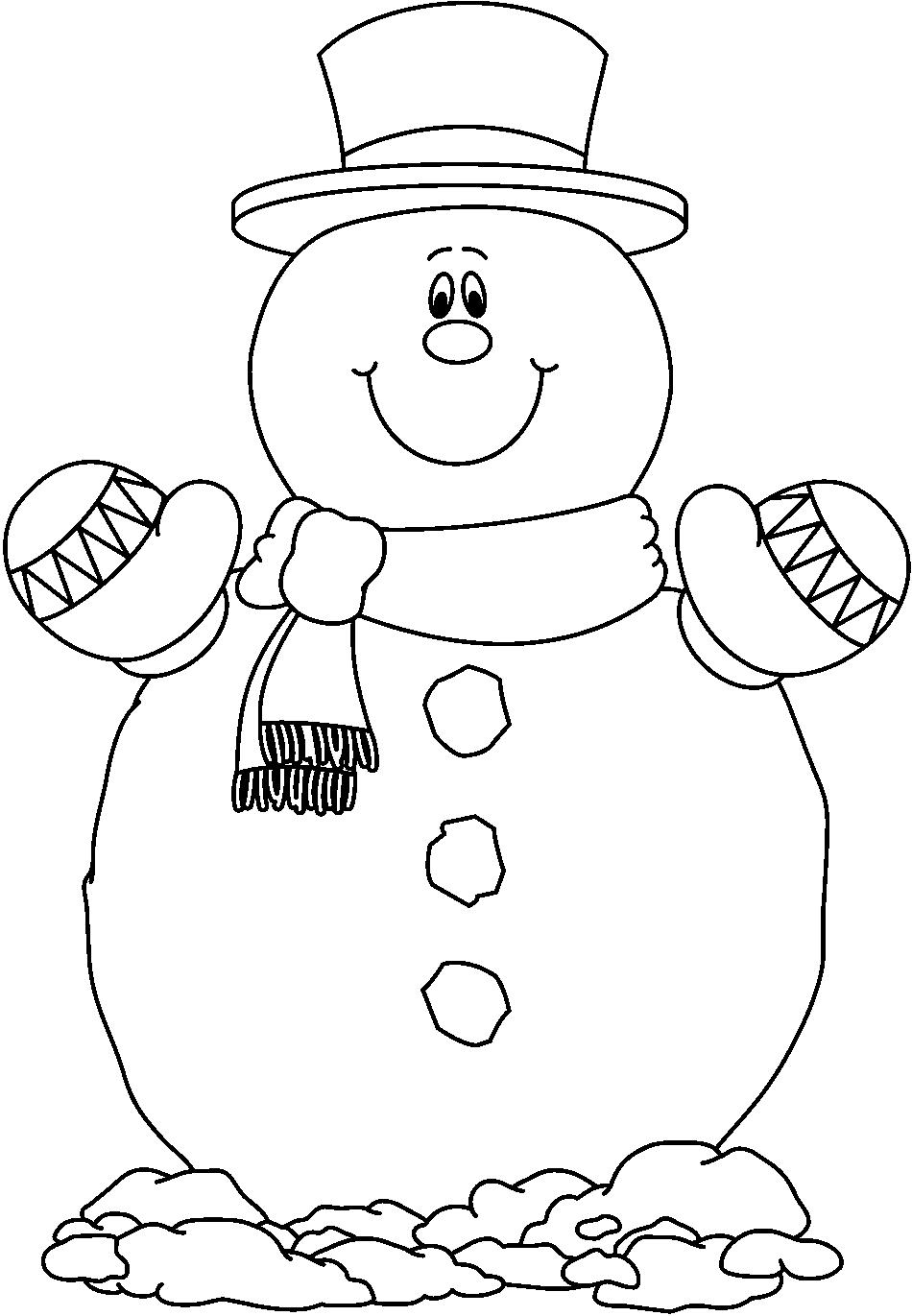 Snowman Clipart Outline / Snowman Black And White Black And White ...