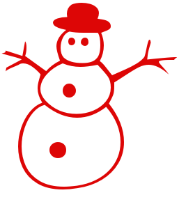 snowman clipart red