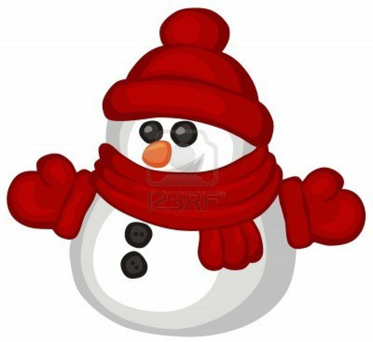 snowman clipart red