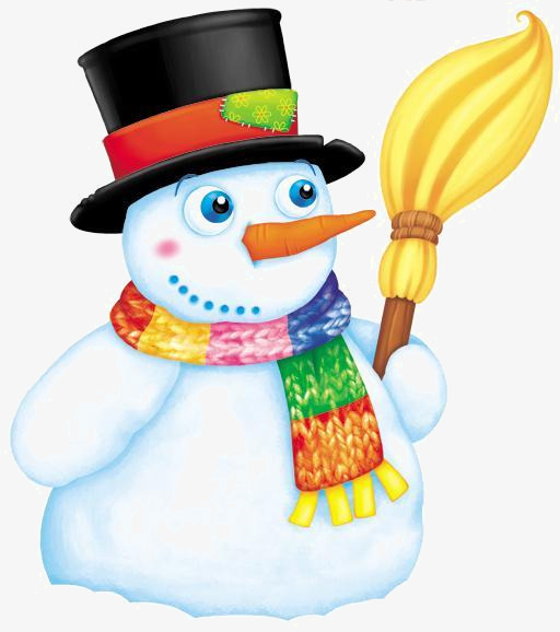 Snowman clipart shape. White cartoon 