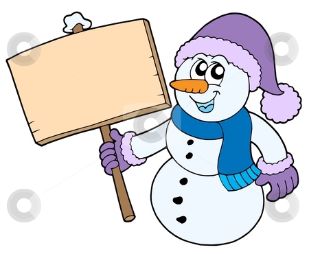 snowman clipart sign
