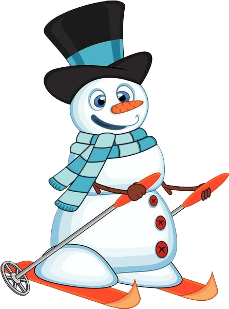 snowman clipart skiing