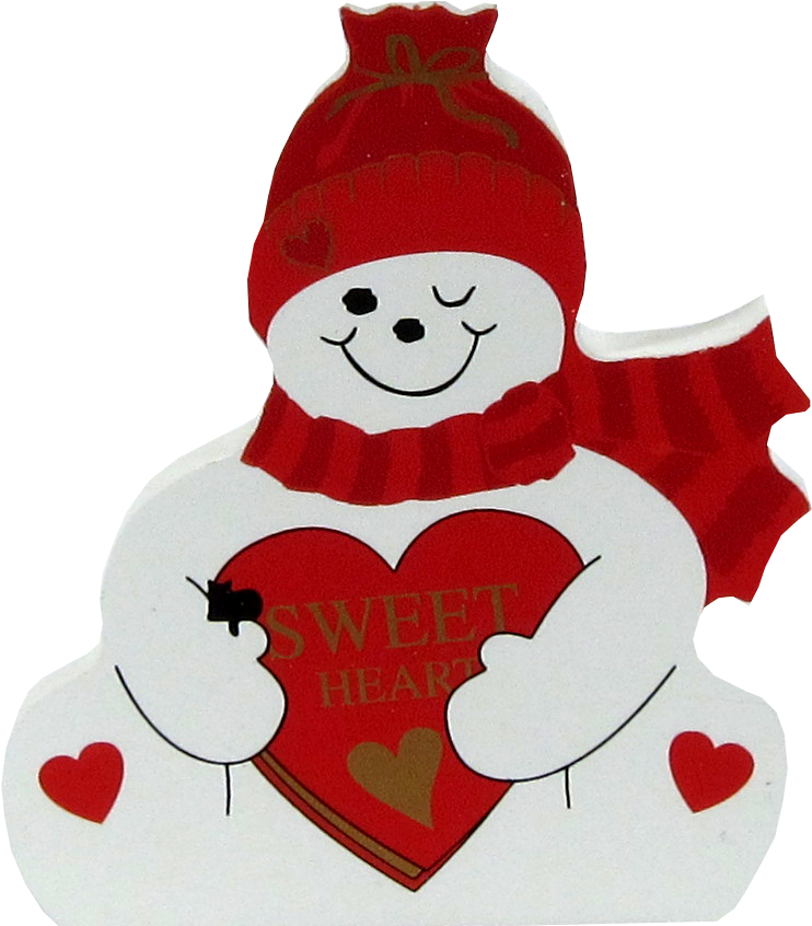 Valentines day full size. Snowman clipart valentine