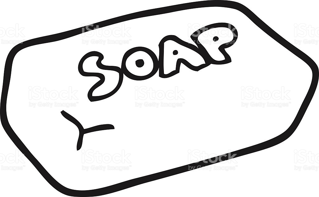 Soap clipart. Black and white station