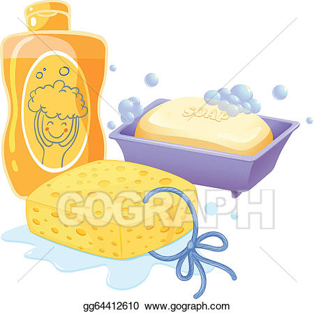 Soap clipart soap sponge. Vector a and shampoo