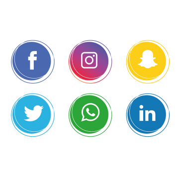 Facebook and twitter icons png. Social media vectors psd