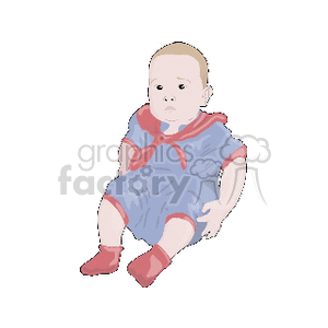 A baby sitting in. Sock clipart boy dressed