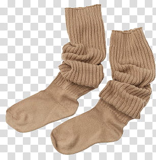 Aesthetic pair of socks. Sock clipart brown