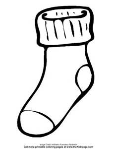 Sock clipart color. Socks coloring page bing