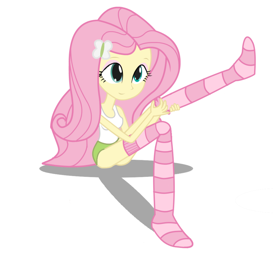 Equestria girls fluttershy putting. Sock clipart knee sock