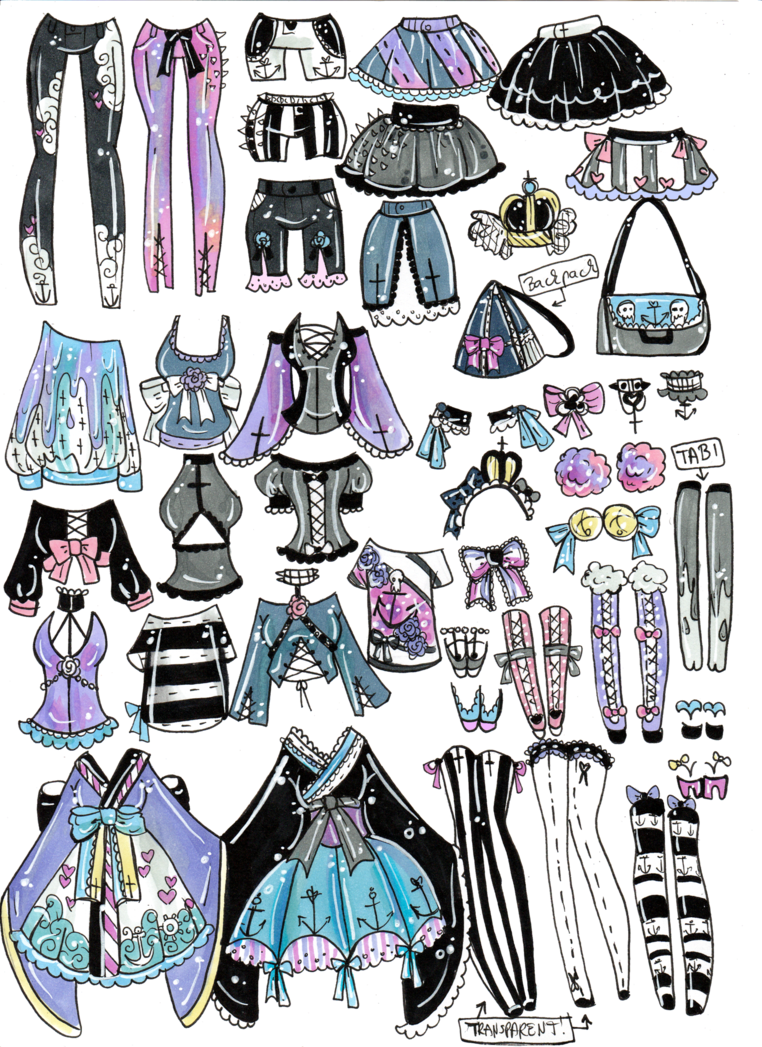 Sock clipart mix and match. Custom outfits by guppie