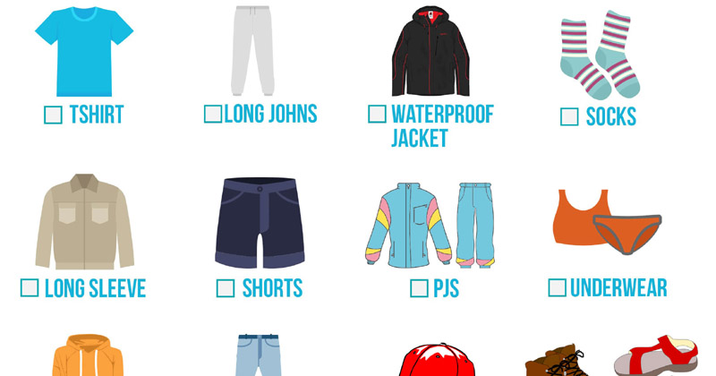 Sock clipart spare clothes. Backpacking checklist season mom