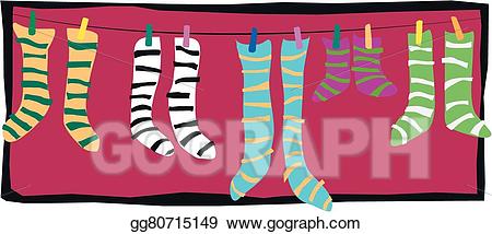 sock clipart stripey