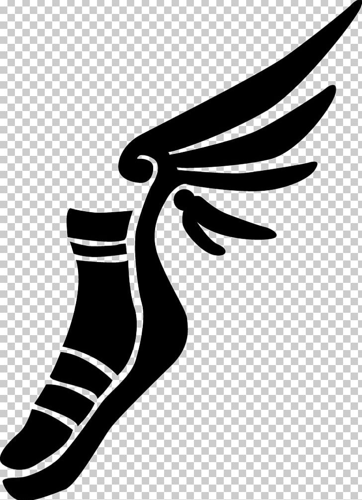 Hermes talaria sandal symbol. Sock clipart winged