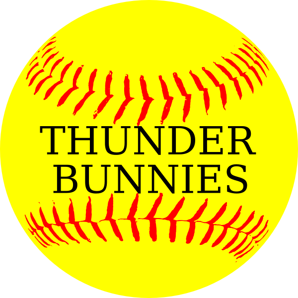 Softball clipart font. Yellow thunder bunnies clip