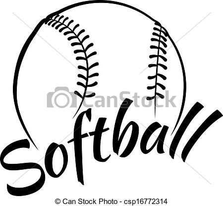 softball clipart line art