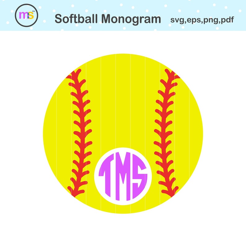 softball clipart monogram