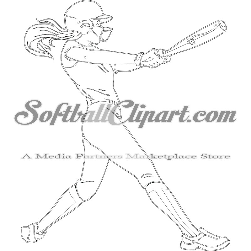 softball clipart outline