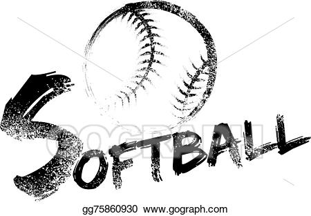 softball clipart word