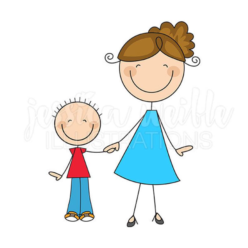 Clipart mom cool mom. And son stick figures