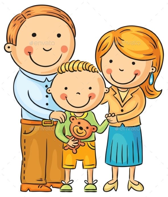 Son clipart cute. Happy family with a