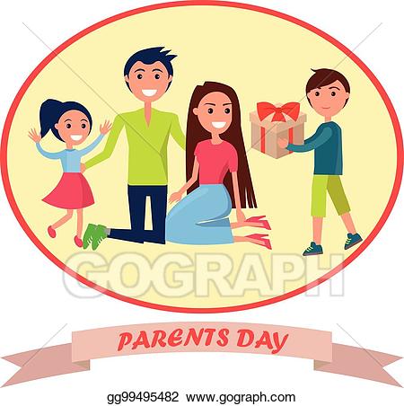 Vector stock banner dedicated. Son clipart parents day