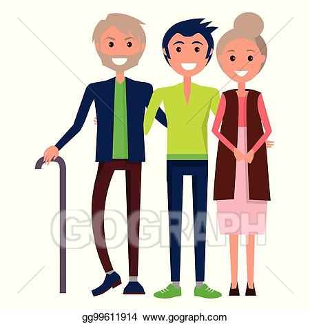 Son clipart parents day. Vector art poster depicting