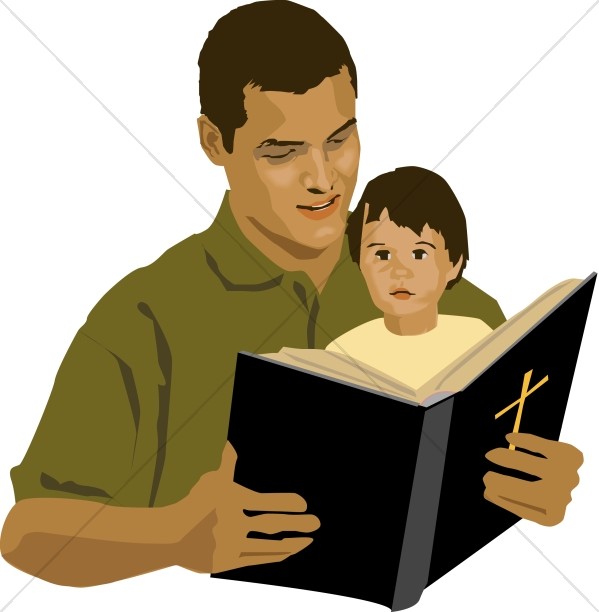 son clipart read with dad