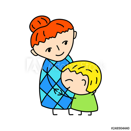 Happy mother with simple. Son clipart similar