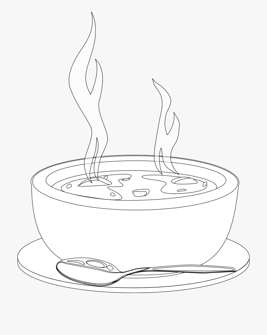 Eating hot clip art. Soup clipart black and white