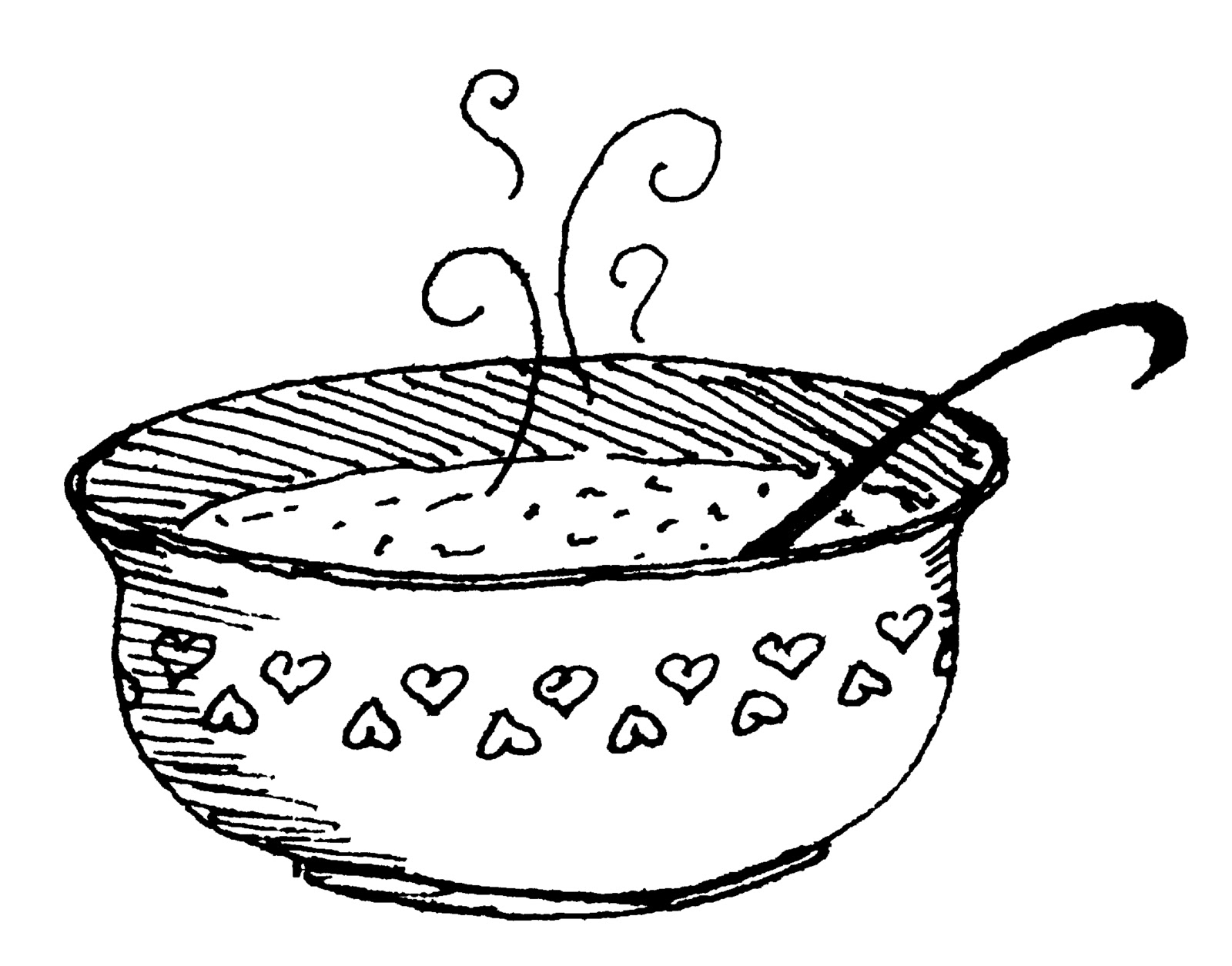 Station . Soup clipart black and white