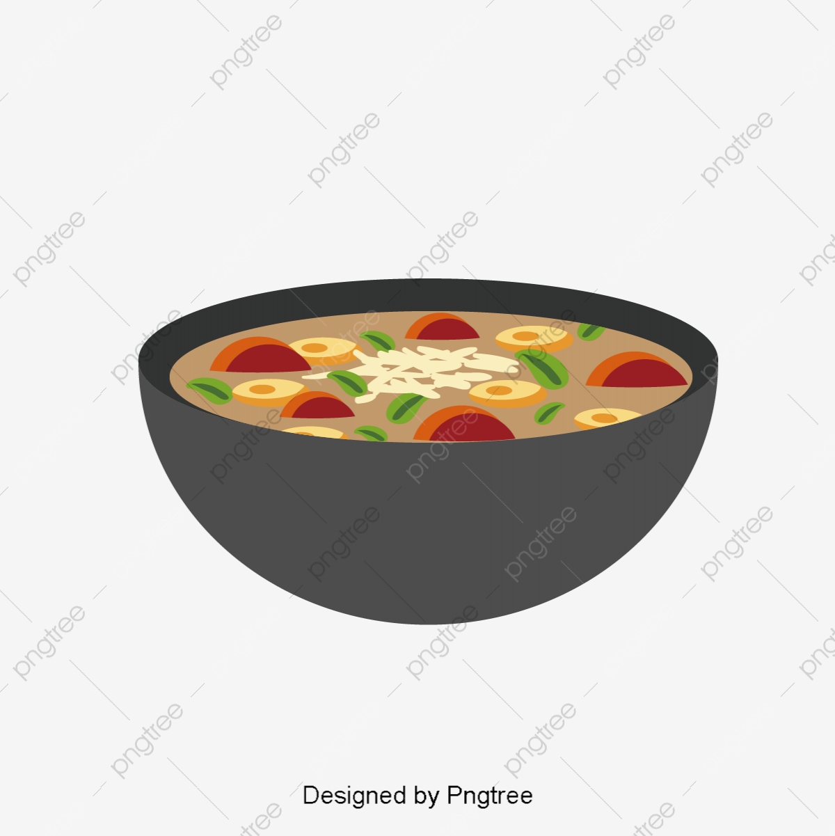 Color cartoon korean vegetable. Soup clipart colorful