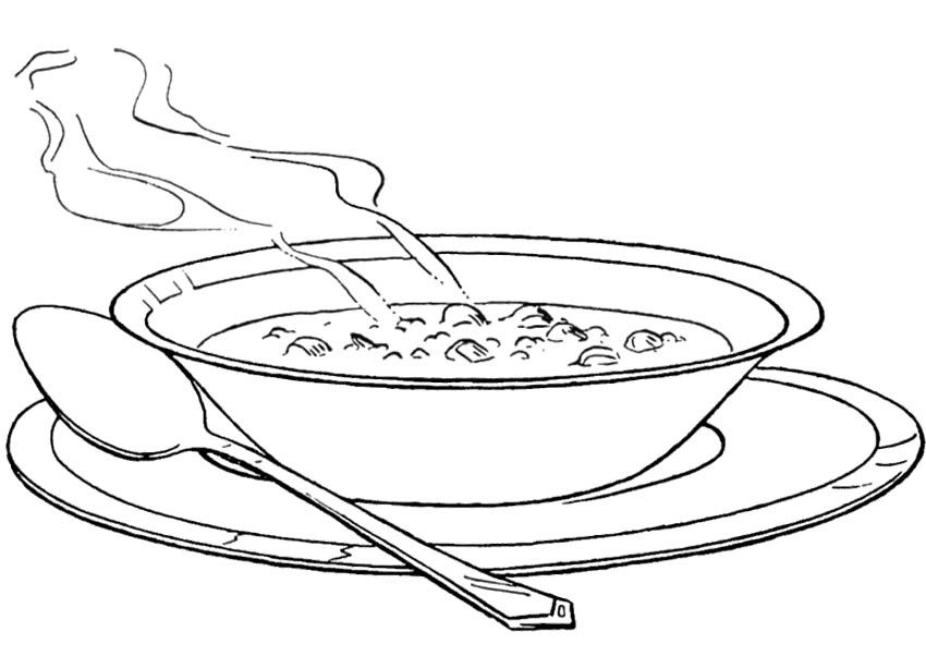 soup clipart coloring page