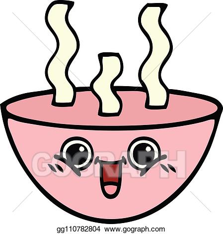 Eps illustration cartoon bowl. Soup clipart cute