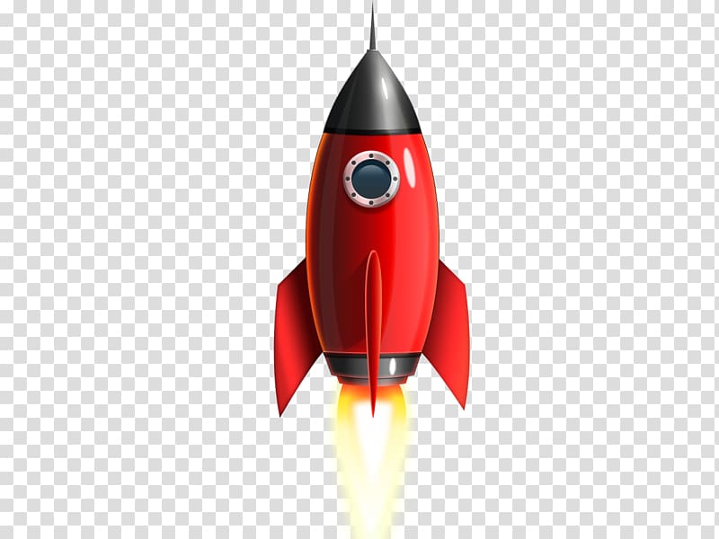 Red and black rocket. Spaceship clipart missiles