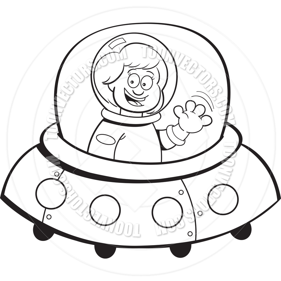 spaceship clipart outline
